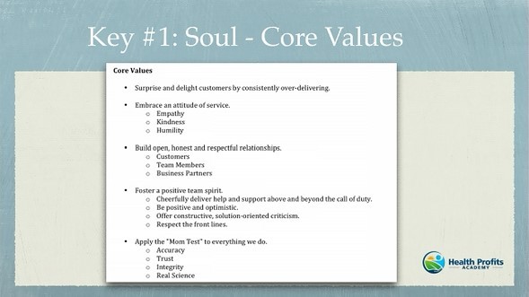 Step 1: Soul – Core Values