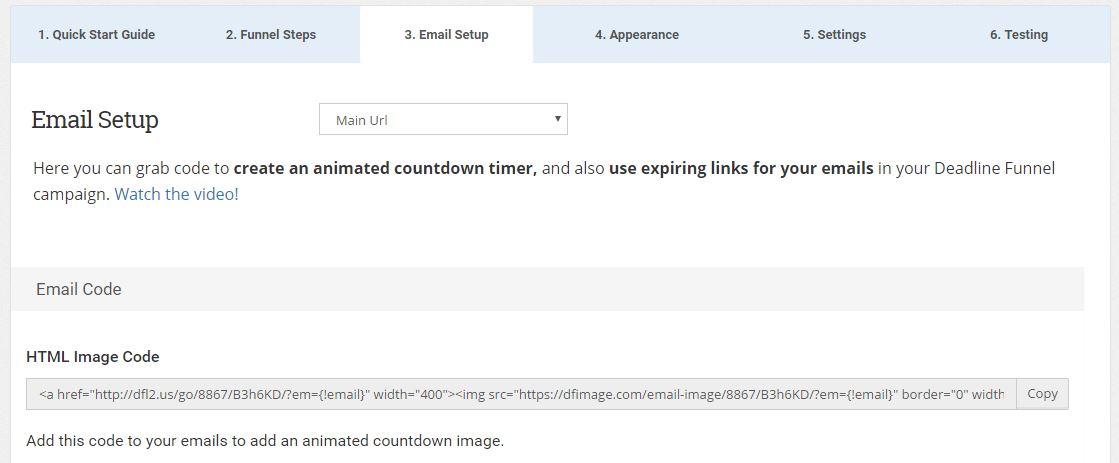Deadline Funnel - email countdown