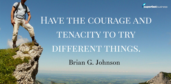 Brian Johnson says Have the courage and the tenacity to try different things.