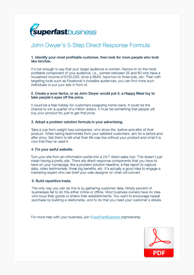 A Thumbnail of  Get John Dwyer’s 5-Step Direct Response Formula Cheat Sheet (and PDF Transcription)