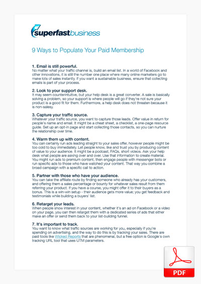 9 ways to populate your paid membership PDF thumbnail