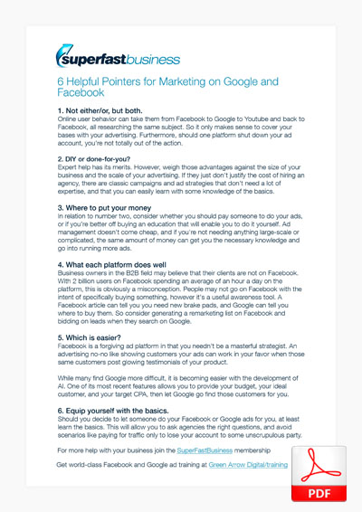 6 helpful pointers for marketing on google and facebook resource thumbnail.