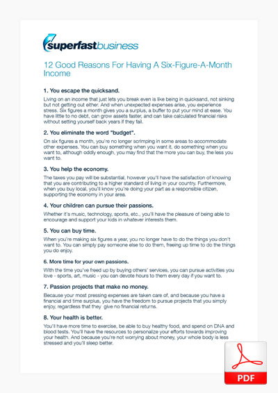 Get 12 Good Reasons For Having A Six-Figure-A-Month Income PDF