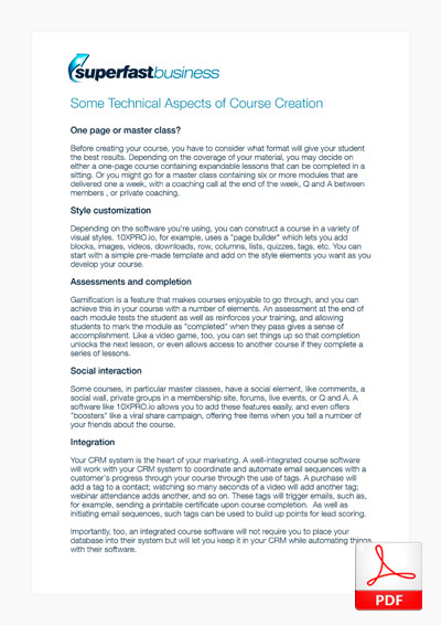 Get Some Technical Aspects of Course Creation PDF Transcription
