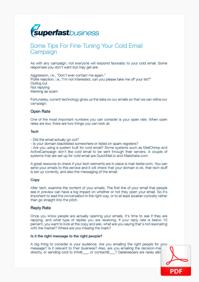 Some Tips For Fine-Tuning Your Cold Email Campaign