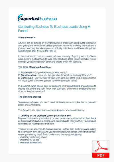 Generating Business To Business Leads Using A Funnel thumbnail image