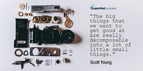 Scott Young says the big things that we want to get good at are really decomposable into a lot of little small things.