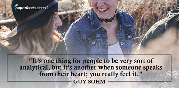 Guy Sohm says it's one thing for people to be very sort of analytical, but it's another when someone speaks from their heart; you really feel it.