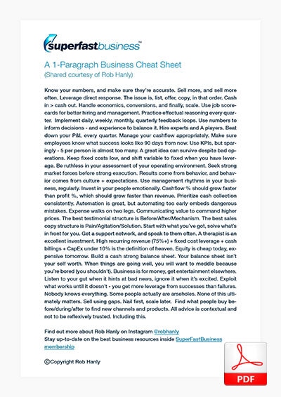 1-Paragraph Business Cheat Sheet thumbnail image