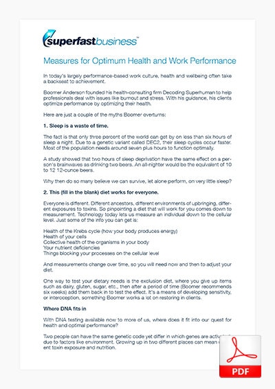 Measures for Optimum Health and Work Performance thumbnail image