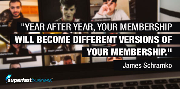 James Schramko says year after year, your membership will become different versions.