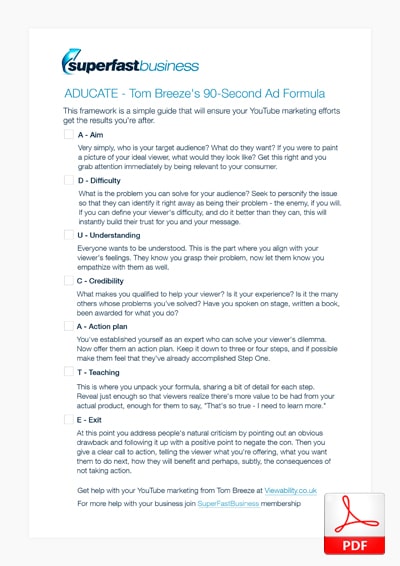 A Thumbnail of Download ADUCATE – Tom Breeze’s 90-Second Ad Formula (and PDF transcription)